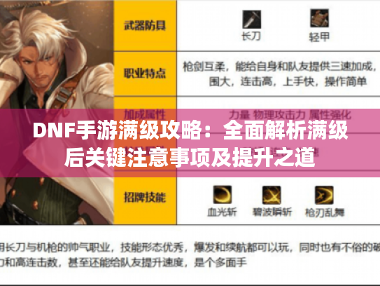 DNF手游满级攻略:全面解析满级后关键注意事项及提升之道 DNF手游满级攻略:全面解析满级后关键注意事项及提升之道