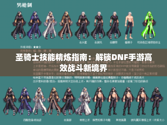 圣骑士技能精炼指南：解锁DNF手游高效战斗新境界