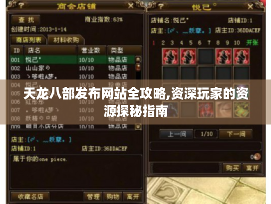 天龙八部发布网站全攻略,资深玩家的资源探秘指南