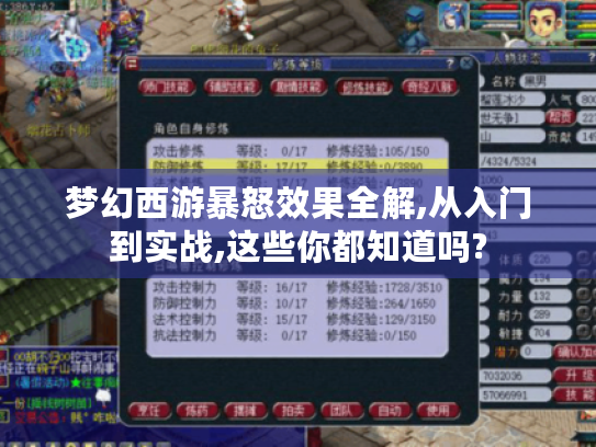 梦幻西游暴怒效果全解,从入门到实战,这些你都知道吗? 梦幻西游暴怒效果全解,从入门到实战,这些你都知道吗?