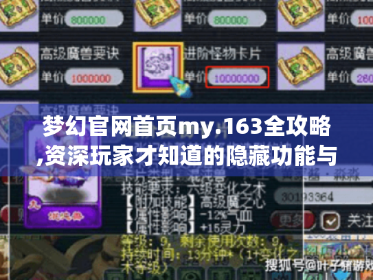 梦幻官网首页my.163全攻略,资深玩家才知道的隐藏功能与资源获取指南 梦幻官网首页my.163全攻略,资深玩家才知道的隐藏功能与资源获取指南