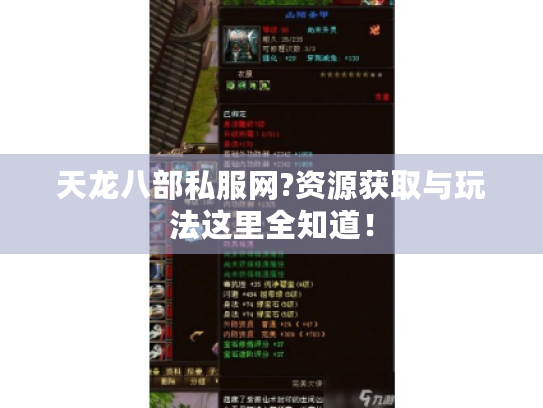 天龙八部私服网?资源获取与玩法这里全知道！