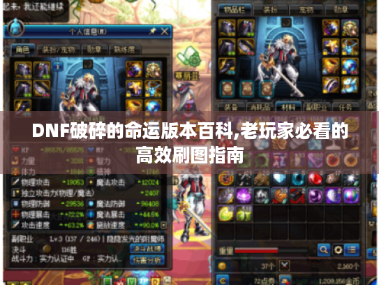 DNF破碎的命运版本百科,老玩家必看的高效刷图指南