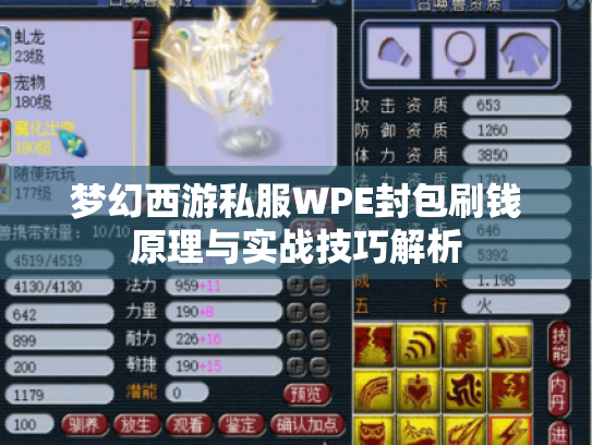 梦幻西游私服WPE封包刷钱原理与实战技巧解析 梦幻西游私服WPE封包刷钱原理与实战技巧解析