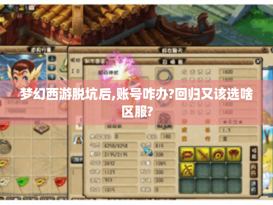 梦幻西游脱坑后,账号咋办?回归又该选啥区服?