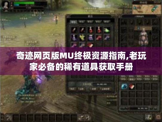 奇迹网页版MU终极资源指南,老玩家必备的稀有道具获取手册 奇迹网页版MU终极资源指南,老玩家必备的稀有道具获取手册