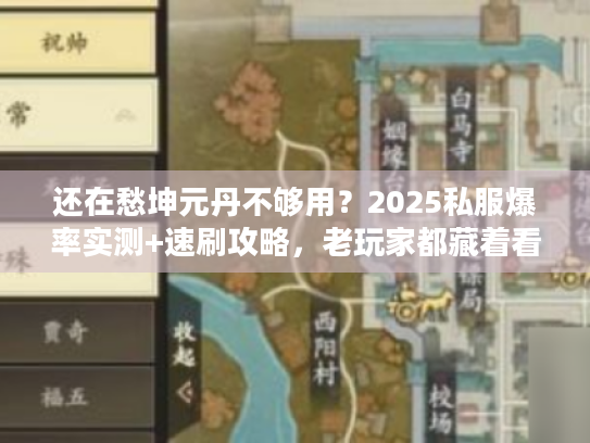 还在愁坤元丹不够用？2025私服爆率实测+速刷攻略，老玩家都藏着看！