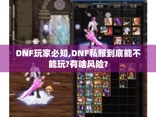 DNF玩家必知,DNF私服到底能不能玩?有啥风险?