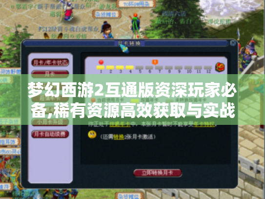 梦幻西游2互通版资深玩家必备,稀有资源高效获取与实战技巧