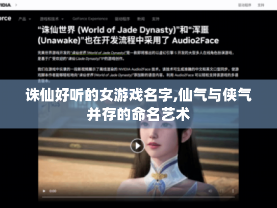 诛仙好听的女游戏名字,仙气与侠气并存的命名艺术