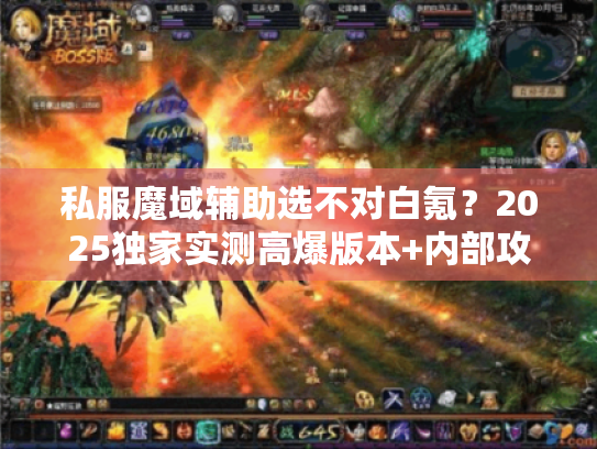 私服魔域辅助选不对白氪？2025独家实测高爆版本+内部攻略全公开