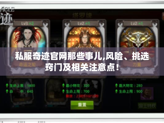私服奇迹官网那些事儿,风险、挑选窍门及相关注意点！