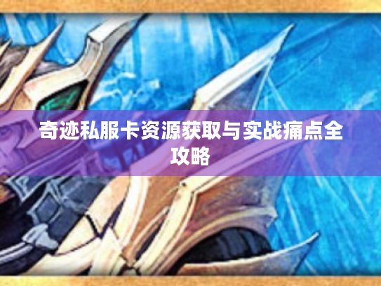 奇迹私服卡资源获取与实战痛点全攻略