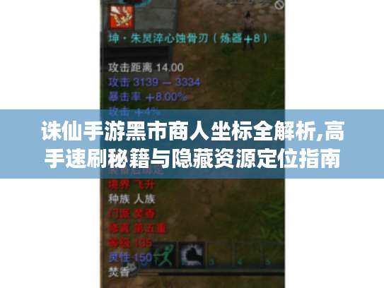 诛仙手游黑市商人坐标全解析,高手速刷秘籍与隐藏资源定位指南