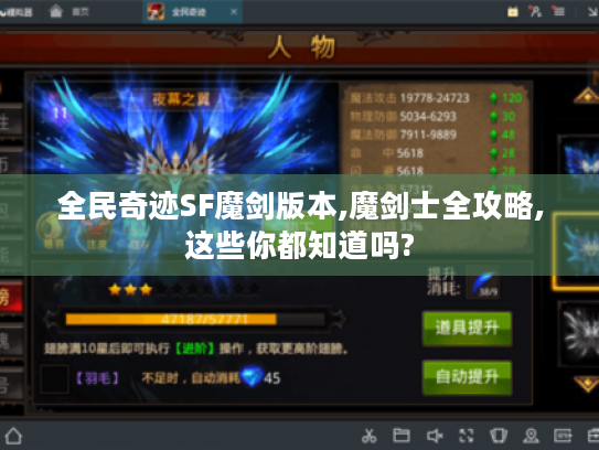全民奇迹SF魔剑版本,魔剑士全攻略,这些你都知道吗?