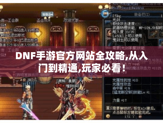 DNF手游官方网站全攻略,从入门到精通,玩家必看！
