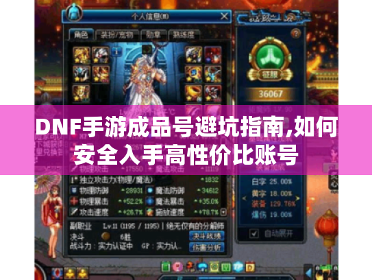 DNF手游成品号避坑指南,如何安全入手高性价比账号