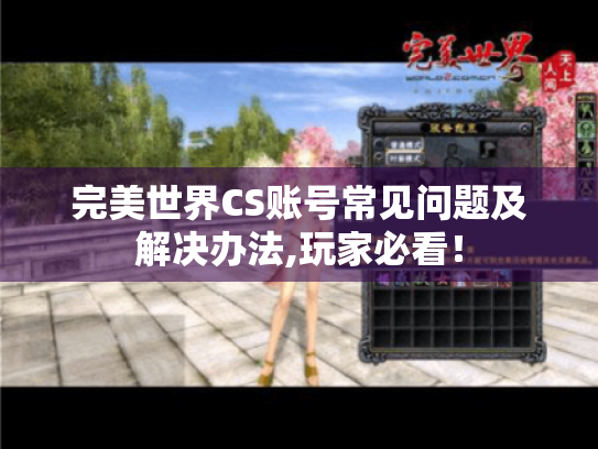 完美世界CS账号常见问题及解决办法,玩家必看！