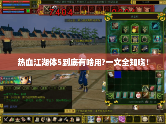 热血江湖体5到底有啥用?一文全知晓！