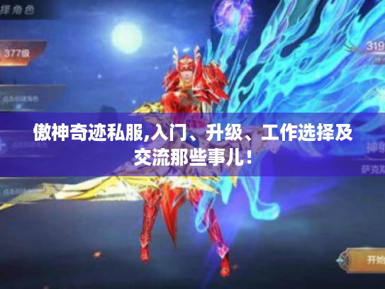 傲神奇迹私服,入门、升级、工作选择及交流那些事儿！