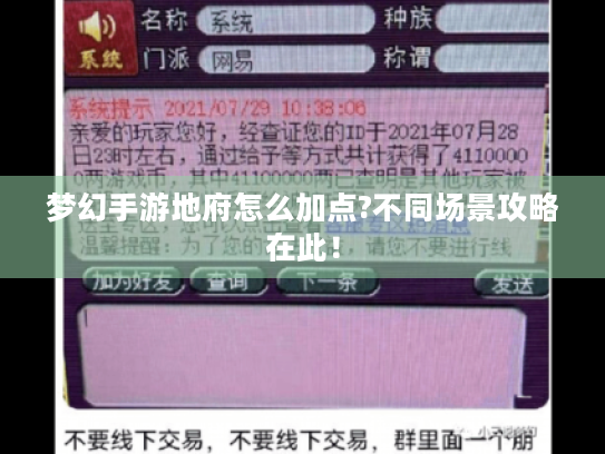 梦幻手游地府怎么加点?不同场景攻略在此！