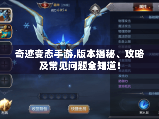 奇迹变态手游,版本揭秘、攻略及常见问题全知道！