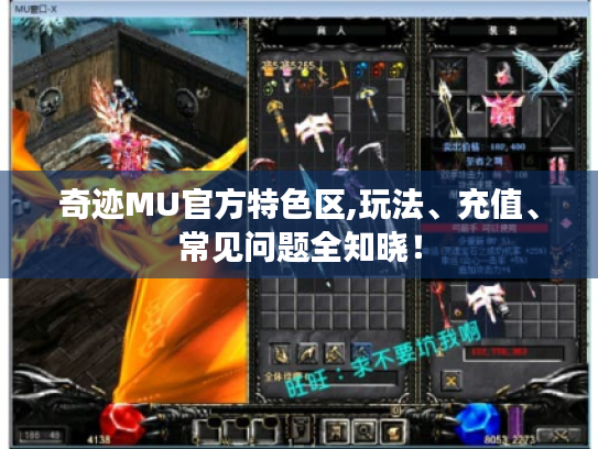 奇迹MU官方特色区,玩法、充值、常见问题全知晓！