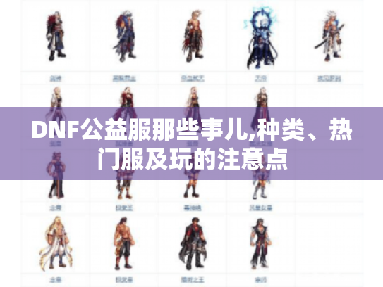 DNF公益服那些事儿,种类、热门服及玩的注意点