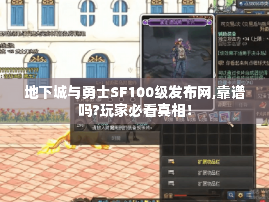 地下城与勇士SF100级发布网,靠谱吗?玩家必看真相！