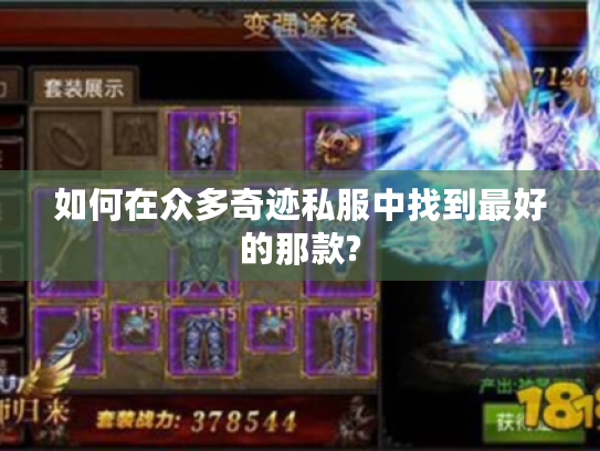 如何在众多奇迹私服中找到最好的那款?