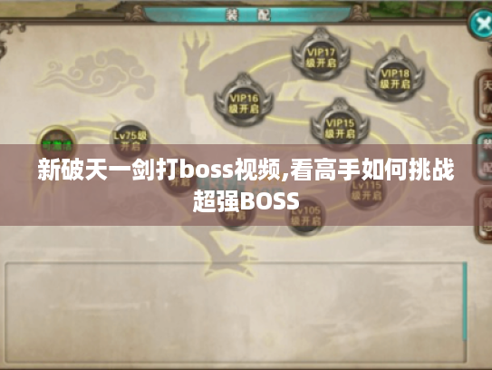 新破天一剑打boss视频,看高手如何挑战超强BOSS