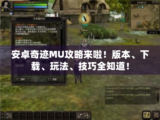 安卓奇迹MU攻略来啦!版本、下载、玩法、技巧全知道! 安卓奇迹MU攻略来啦!版本、下载、玩法、技巧全知道!