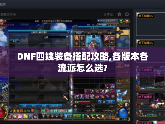 DNF四姨装备搭配攻略,各版本各流派怎么选?