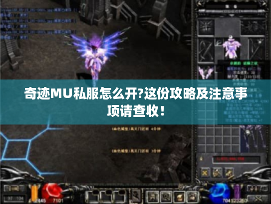 奇迹MU私服怎么开?这份攻略及注意事项请查收！