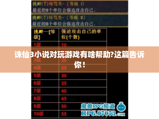 诛仙3小说对玩游戏有啥帮助?这篇告诉你！