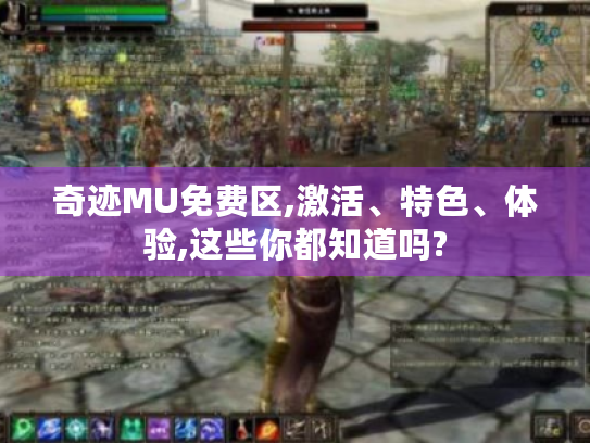 奇迹MU免费区,激活、特色、体验,这些你都知道吗?