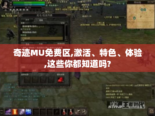 奇迹MU免费区,激活、特色、体验,这些你都知道吗?