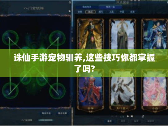 诛仙手游宠物驯养,这些技巧你都掌握了吗?