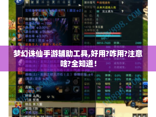梦幻诛仙手游辅助工具,好用?咋用?注意啥?全知道！