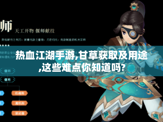 热血江湖手游,甘草获取及用途,这些难点你知道吗?