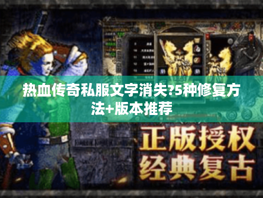 热血传奇私服文字消失?5种修复方法+版本推荐