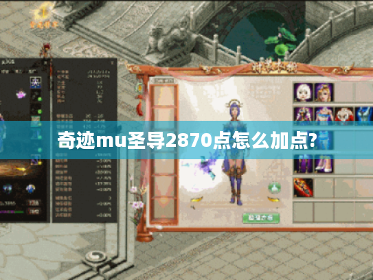 奇迹mu圣导2870点怎么加点? 奇迹mu圣导2870点怎么加点?