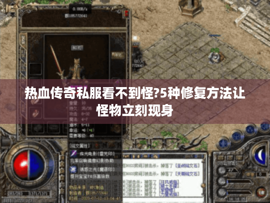 热血传奇私服看不到怪?5种修复方法让怪物立刻现身 热血传奇私服看不到怪?5种修复方法让怪物立刻现身