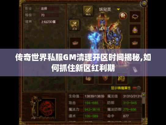 传奇世界私服GM清理开区时间揭秘,如何抓住新区红利期
