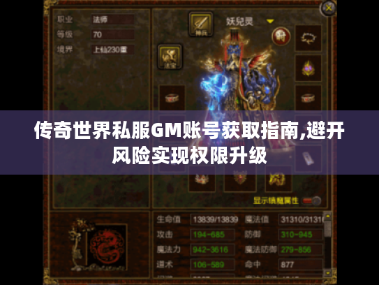传奇世界私服GM账号获取指南,避开风险实现权限升级