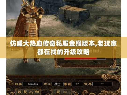 仿盛大热血传奇私服金猴版本,老玩家都在找的升级攻略