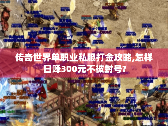 传奇世界单职业私服打金攻略,怎样日赚300元不被封号?