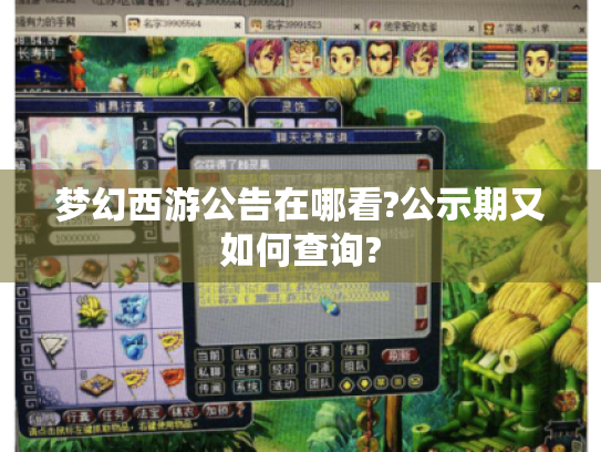 梦幻西游公告在哪看?公示期又如何查询?