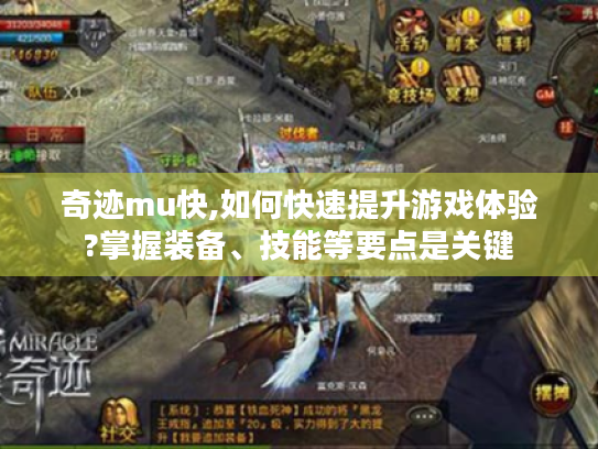 奇迹mu快,如何快速提升游戏体验?掌握装备、技能等要点是关键