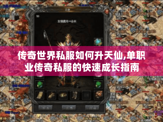 传奇世界私服如何升天仙,单职业传奇私服的快速成长指南 传奇世界私服如何升天仙,单职业传奇私服的快速成长指南